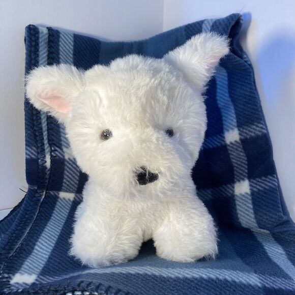 White Puppy Dog Plush Worlds Softest Plush 10” Pink Ears He Really Is Soft - Picture 1 of 4